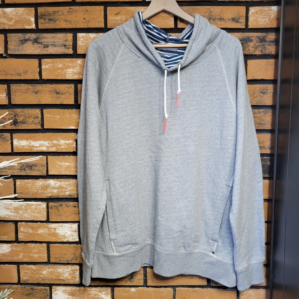 Tommy Bahama‎ Sweatshirt Mens XL Gray Funnel Neck Pockets Nautical Beach Cotton